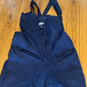 Lands' End Navy Insulated Snow Bibs with Adjustable Straps